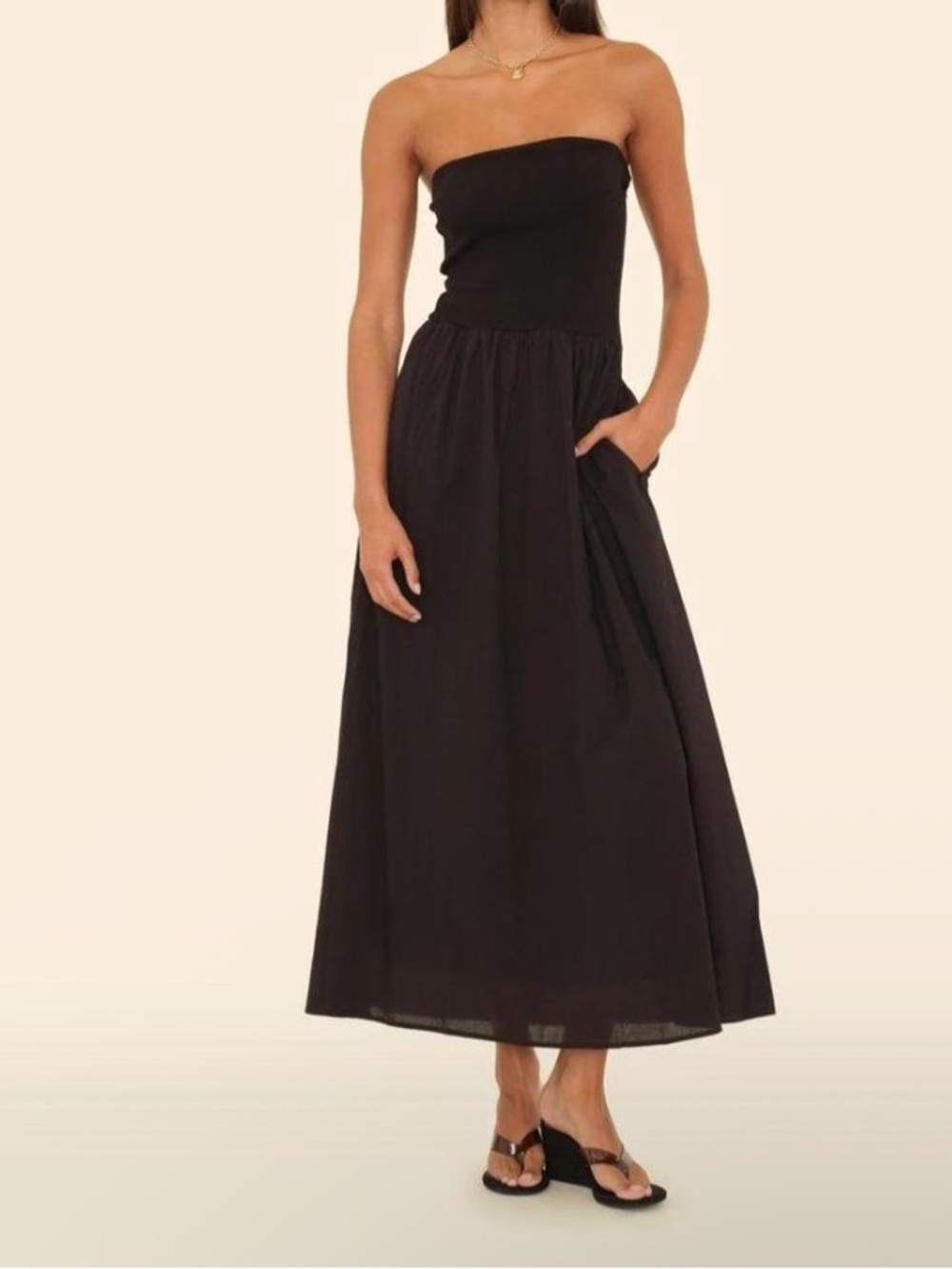 XIRENA FINNIAN DRESS, SIZE L, BLACK - Picture 1 of 5